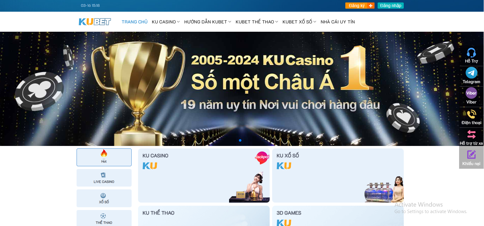 Kubet - thương hiệu cá cược vang danh châu Á
